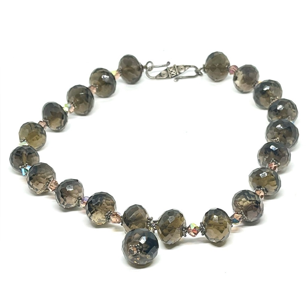 Vintage 925 Smokey Quartz Necklace